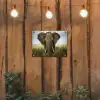 Olifant - Natuur - Gras - Dieren - Landschap tuinposter los doek klein -sfeer1