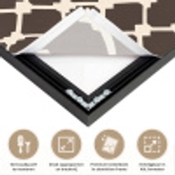 Bruin - Ruitpatroon - Geometrisch Textielframe zwart klein 947 -USP_feed_closeupNL