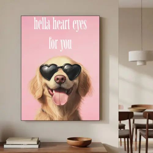 Zonnebril - Hartjes - Hond - Valentijn Textielframe - compleet frame klein -sfeer2