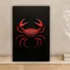 Krab - Rood - Vissen - Schaaldieren canvas 2cm klein -sfeer1