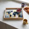 Wereldkaart - Blauw - Abstract Dienblad Rechthoek middel -sfeer2