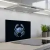 Krab - Delfts blauw - Dieren keuken achterwand spatscherm klein -3d_schuin