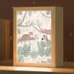 Jungle - Rustiek - Pastel Light Box met kabel (Kinderlampje) klein -zzz_3d_website