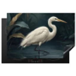 Reiger - Water - Natuur - Modern - Wit Inductie beschermer vinyl 3mm klein -3d