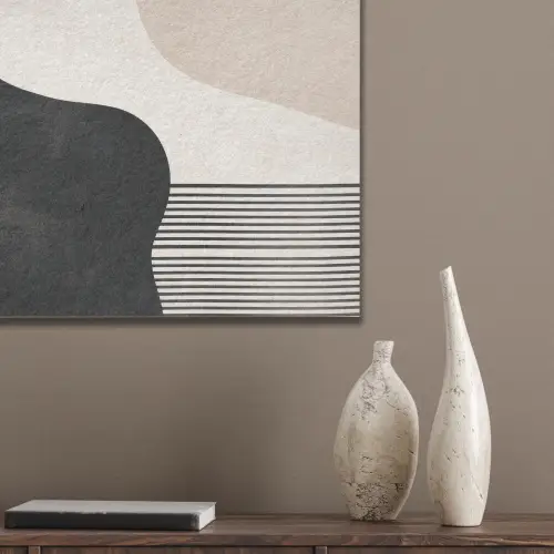 Abstract - Japandi - Beige - Modern PET vilt klein -sfeer6_closeup