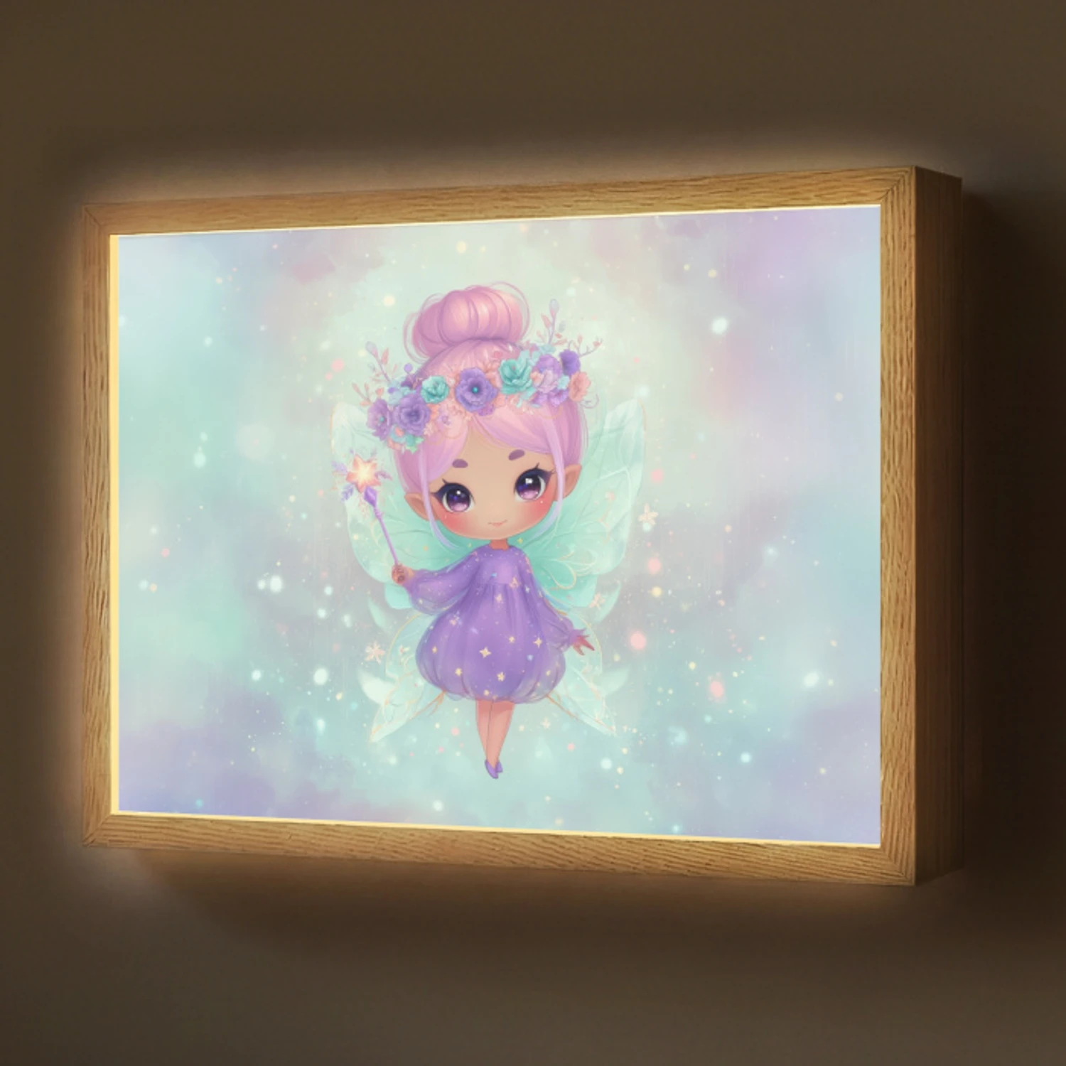 Fee - Paars - Glinsters Light Box met batterij (Wandlamp) middel -z3d_website