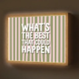 What's the best that could happen - Strepen - Groen - Roze Light Box met batterij (Wandlamp) middel -z3d_website