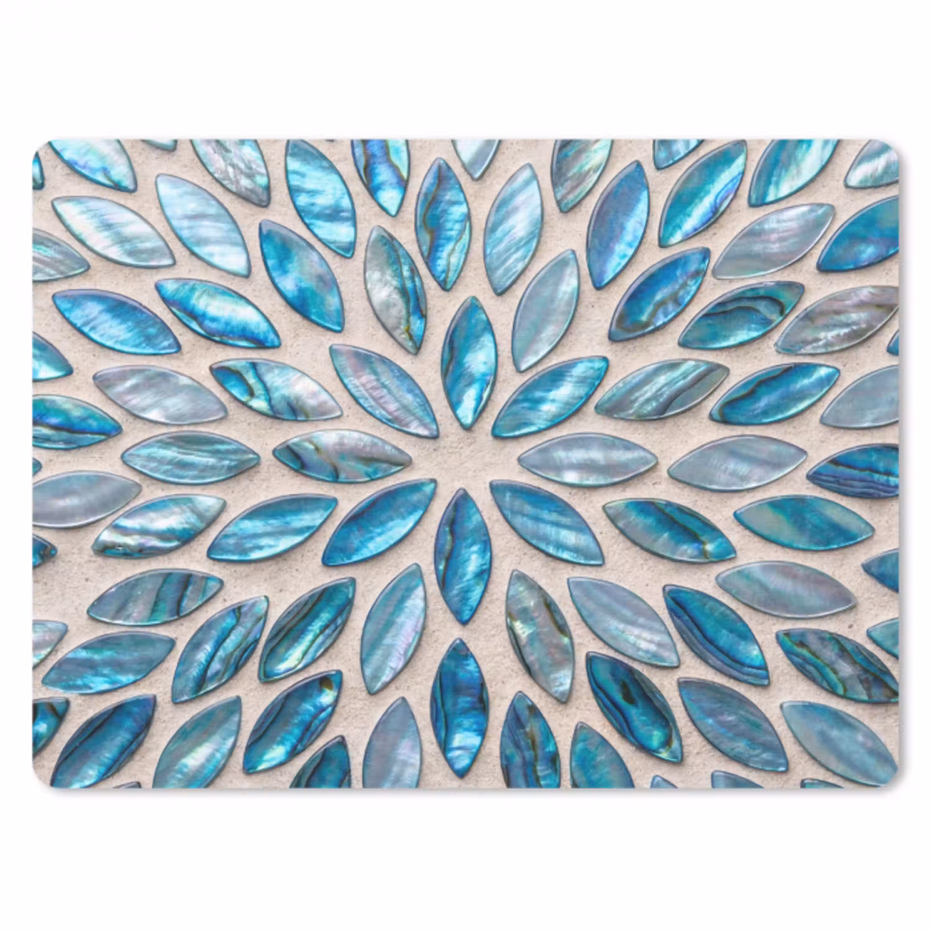 Patroon - Glans - Abstract - Blauw - Decoratie muismat rubber klein -3d