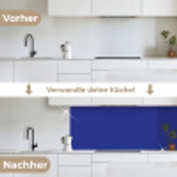 Blauw - Effen kleur - Donkerblauw keuken achterwand 2 middel 871 -voor-na_DE