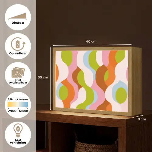 Abstract - Vormen - Roze Light Box met batterij (Wandlamp) middel -USP_websiteoverzichtNL