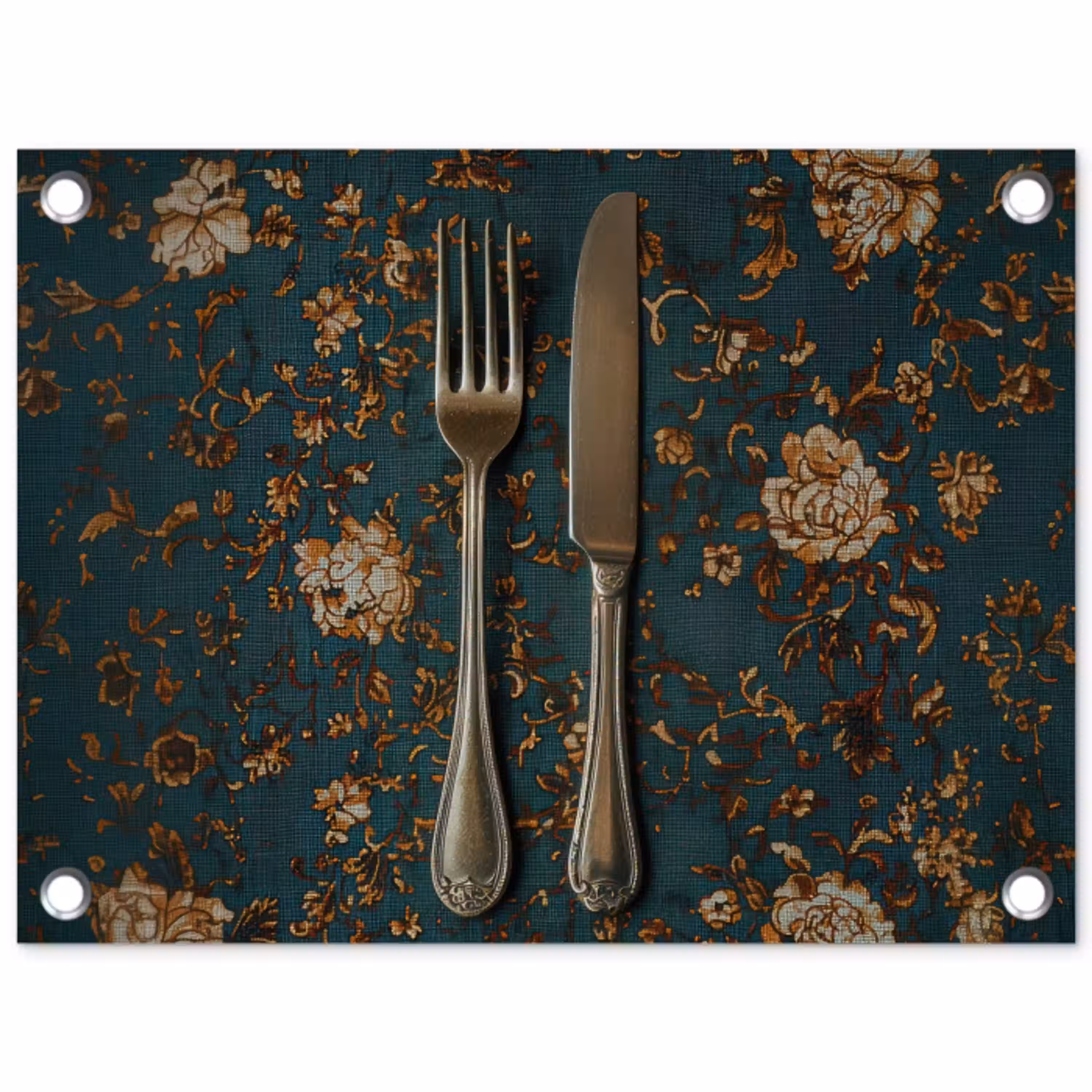 Bloemen - Goud - Bestek tuinposter los doek klein -3d