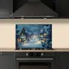 Kerstdorp - Kerst - Sneeuw - Winter keuken achterwand spatscherm klein -sfeer1