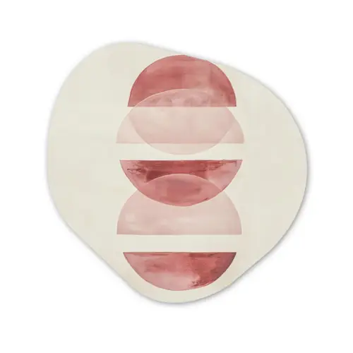Minimalistisch - Cirkels - Roze Wandcirkel Organisch Plexiglas middel -3d