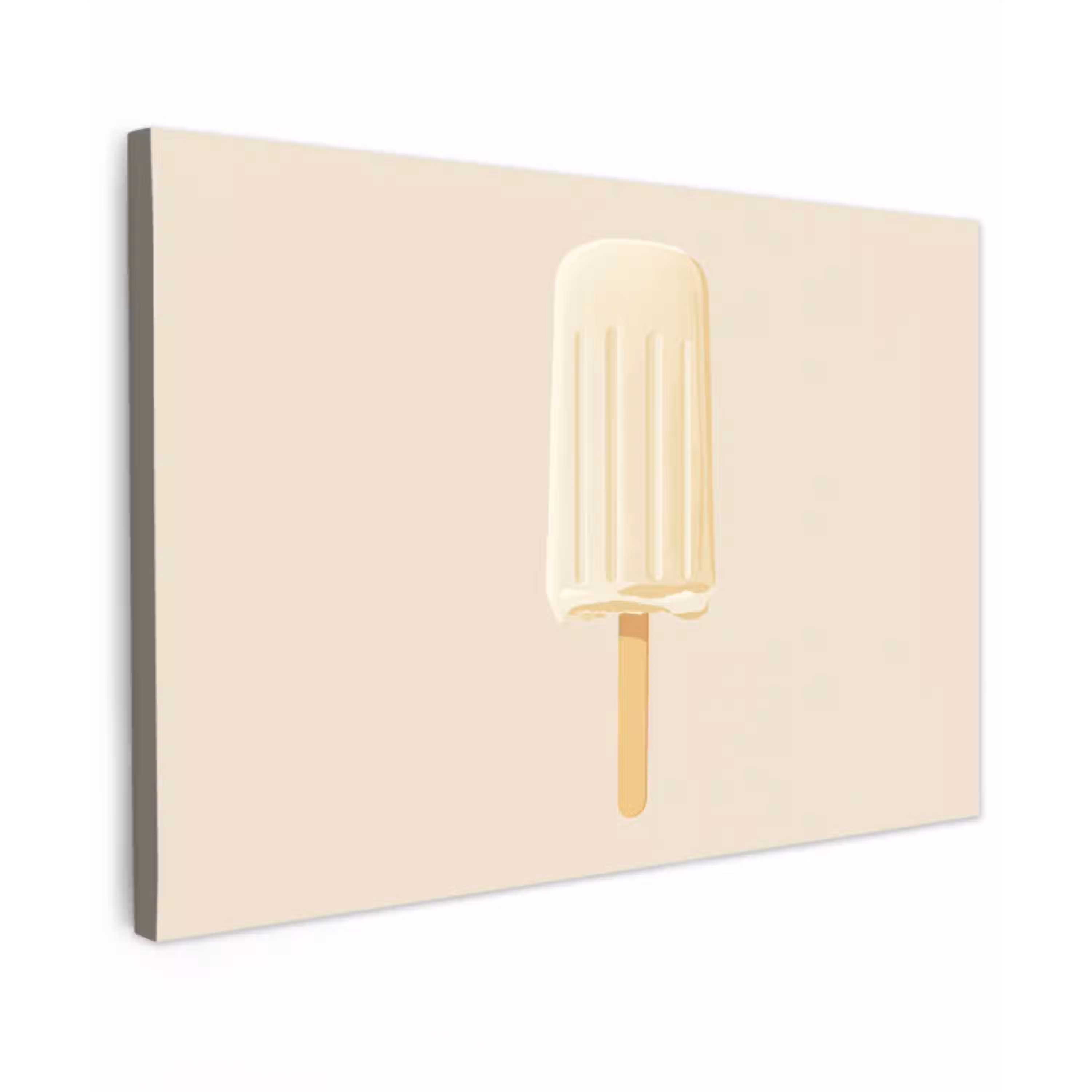 Minimalistisch - Waterijsje - Stokje - Beige canvas 2cm klein -z3d