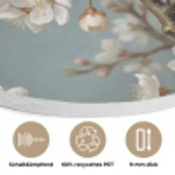 Botanisch - Stilleven - Blauw Akoestische PET Vilt - Rond klein -closeup_DE
