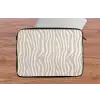 Abstract - Zebra - Beige laptophoes neopreen klein 279 -tafel