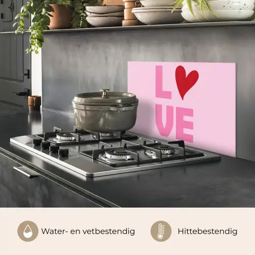 Love - Roze - Hart - Valentijn keuken achterwand spatscherm klein -usp_NL