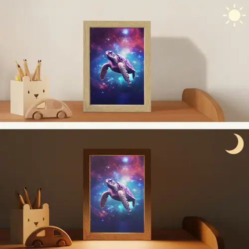 Schildpad - Dier - Galaxy - Ruimte Light Box met kabel klein -sfeer3_kind
