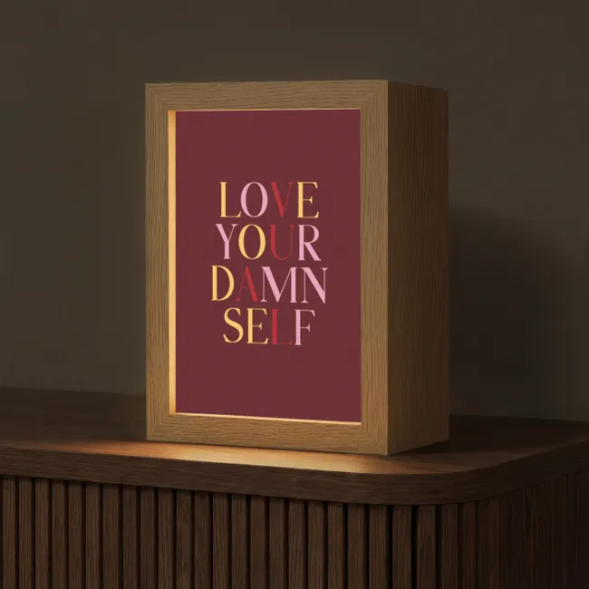 Tafellamp - Love your damn self - Kleurrijk - Bordeaux