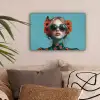 Vrouw - Blauw - Vlinder - Bloemen - Aesthetic canvas 2cm klein -sfeer1