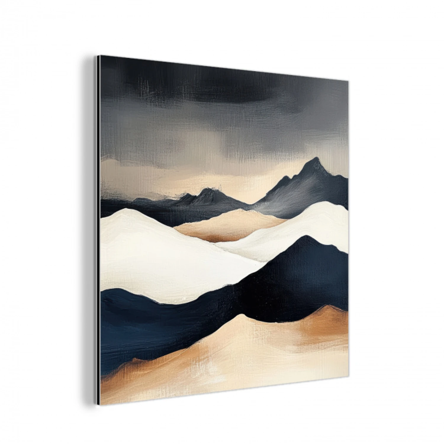 Bergen - Donkerblauw - Landschap aluminium wit klein -3d