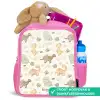 Dino patroon in pastelkleuren Kinderrugzak - Roze middel -inhoud_NL