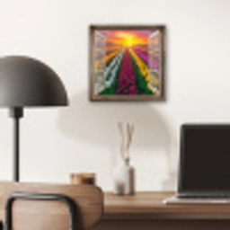 Doorkijk - Bloemen - Tulpen - Kleurrijk - Zonsondergang aluminium wit klein -sfeer5