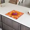 Dahlia - Bloem - Oranje Inductie beschermer vinyl 3mm middel -sfeer8