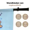 Corgi - Koptelefoon - Blauw - Muzieknoten Wandkleed katoen klein -sfeer2
