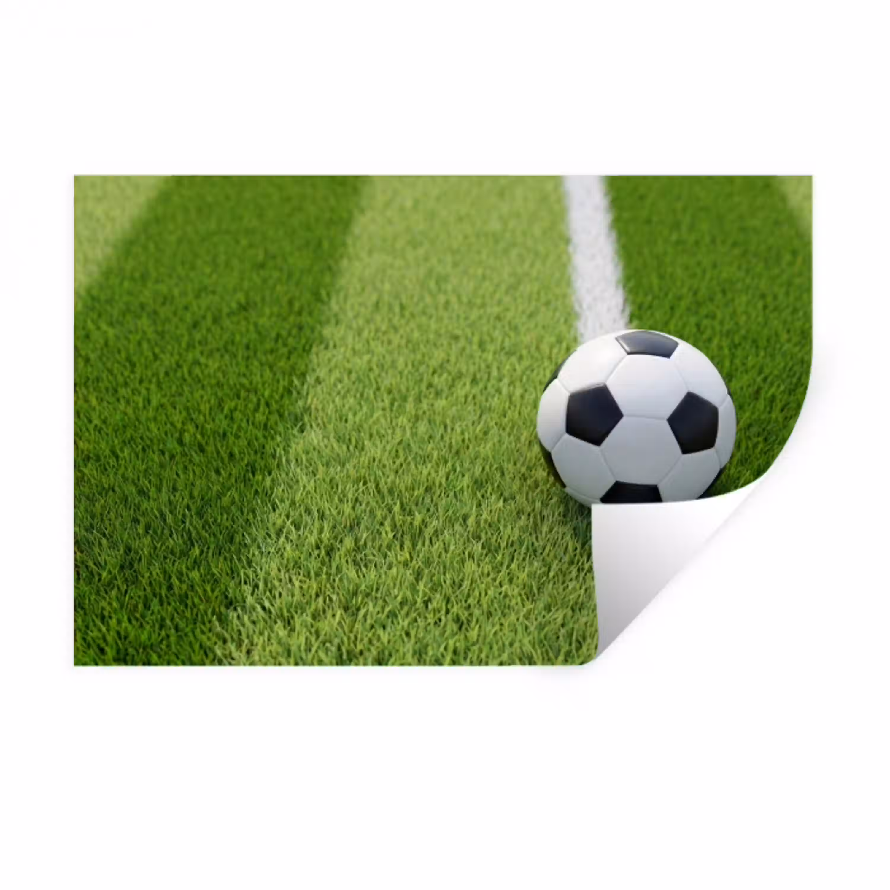 Voetbal - Grasveld - Sport - Groen Muursticker klein -3d