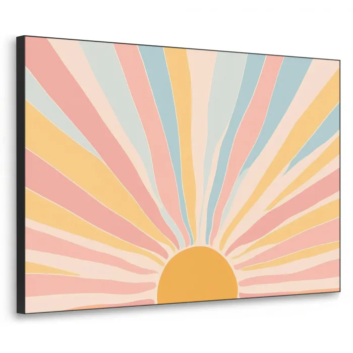 Illustratie - Zon - Pastelkleuren Textielframe - compleet frame klein -3d