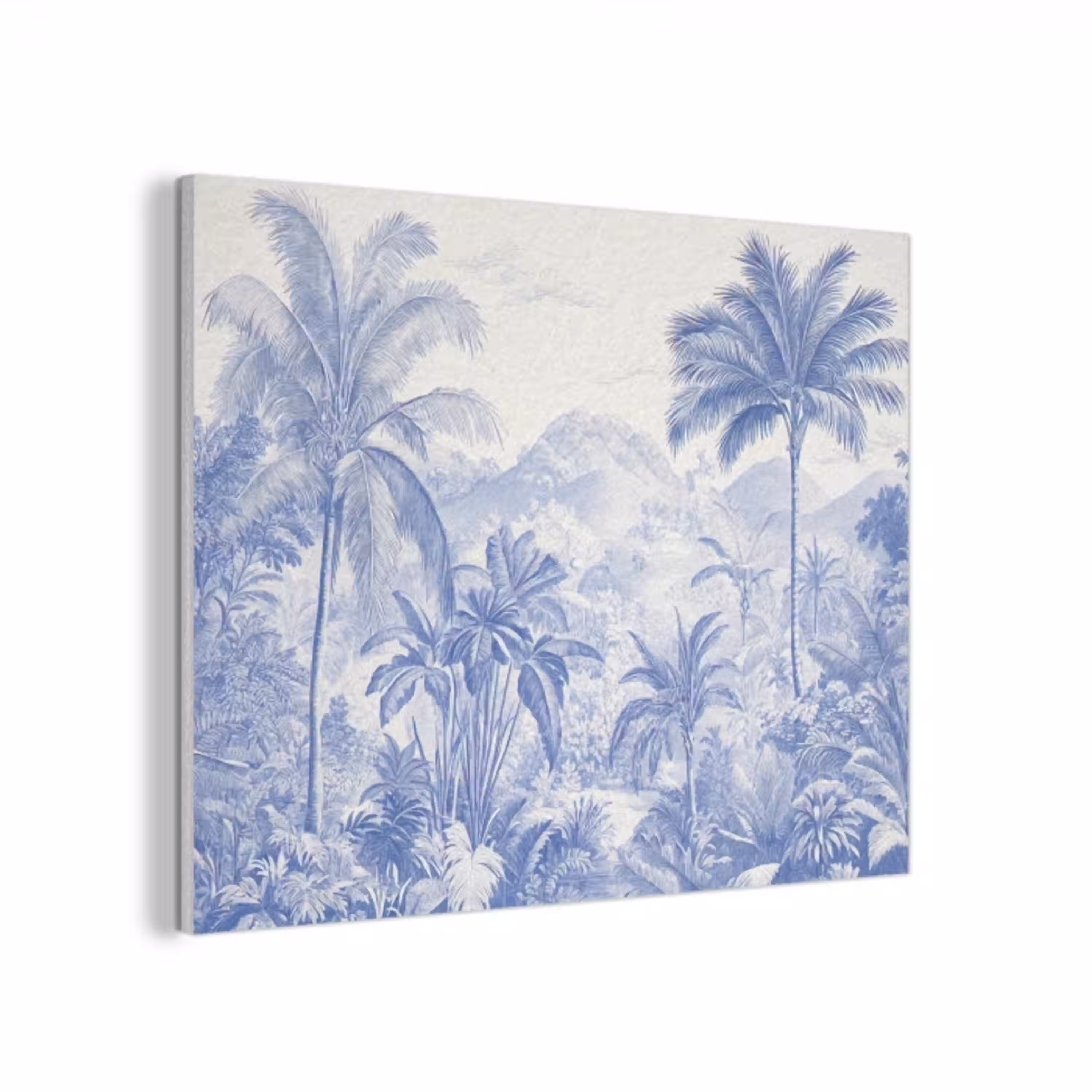 Tropisch - Jungle - Blauw PET vilt klein -3d