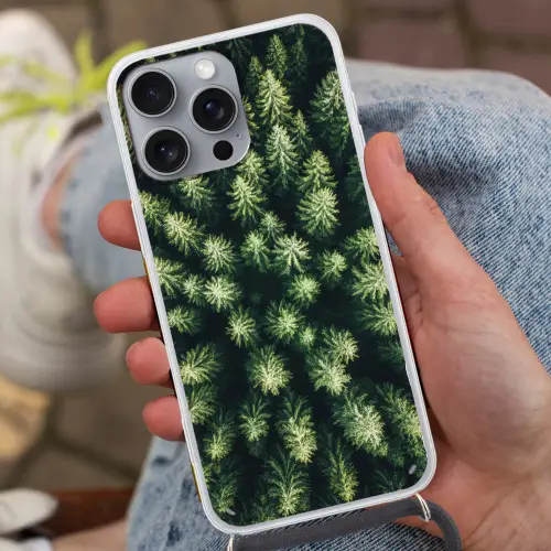 Bomen - Naaldwoud - Structuur Hoesje iPhone 16 Pro Max met koord klein -sfeer3