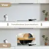 Abstract - Goud - Brons - Groen - Vormen - Modern keuken achterwand spatscherm klein -voor_na_NL