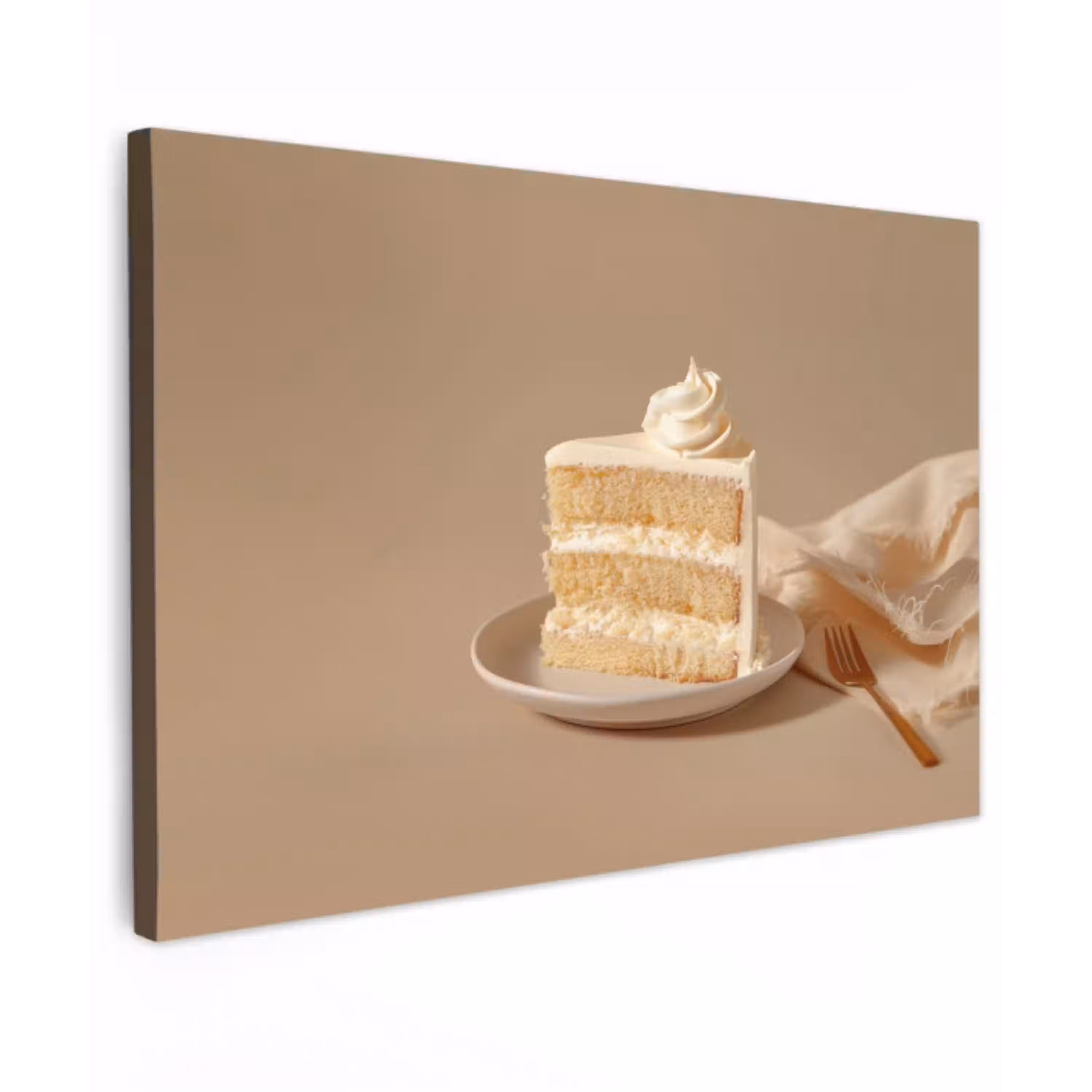 Vanilletaart - Cake - Romig canvas 2cm klein -z3d