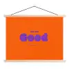 See the good - Paars - Oranje - Smiley textielposter latten blank klein -3d