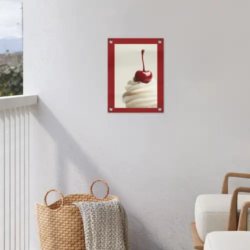 Cupcake - Kers - Rood tuinposter los doek klein -sfeer8