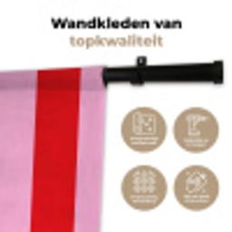 Strepen - Klassiek - Roze Wandkleed katoen klein 269 -sfeer2