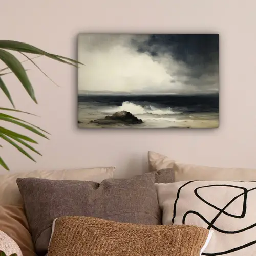 Zee - Rotsen - Storm canvas 2cm klein -sfeer1