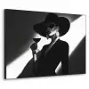 Vrouw - Wijn - Chic Textielframe zwart klein -3d