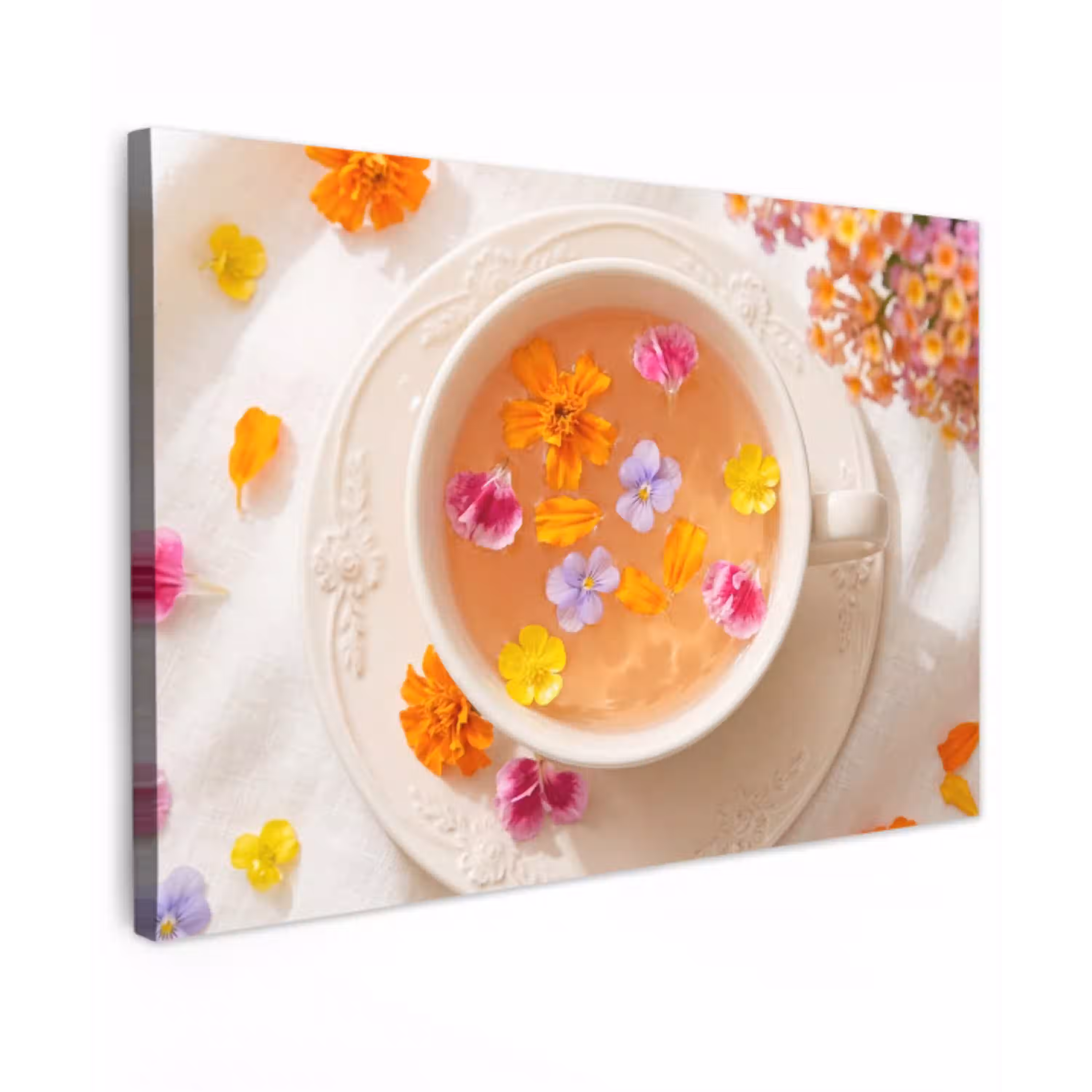 Bloemen - Kop - Natuur - Kleurrijk - Zomer Tuinposter op houten frame 2 cm dik klein -3d