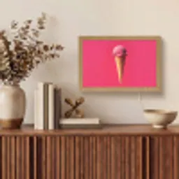 Schepijs - Roze - Hoorntje Light Box met kabel (Tafellamp) klein -sfeer2