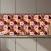 Bloemen - Abstract - Aardetinten keuken achterwand 2 middel 871 zz_3dshopping