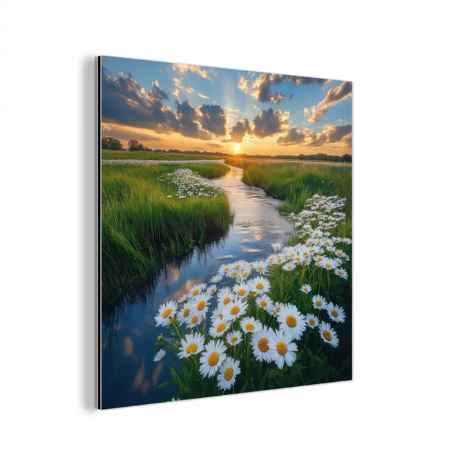 Beekje - Landschap - Margriet aluminium wit klein -3d