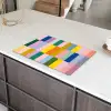 Stroken - Blauw - Patroon - Abstract Inductie beschermer vinyl 3mm klein -sfeer8