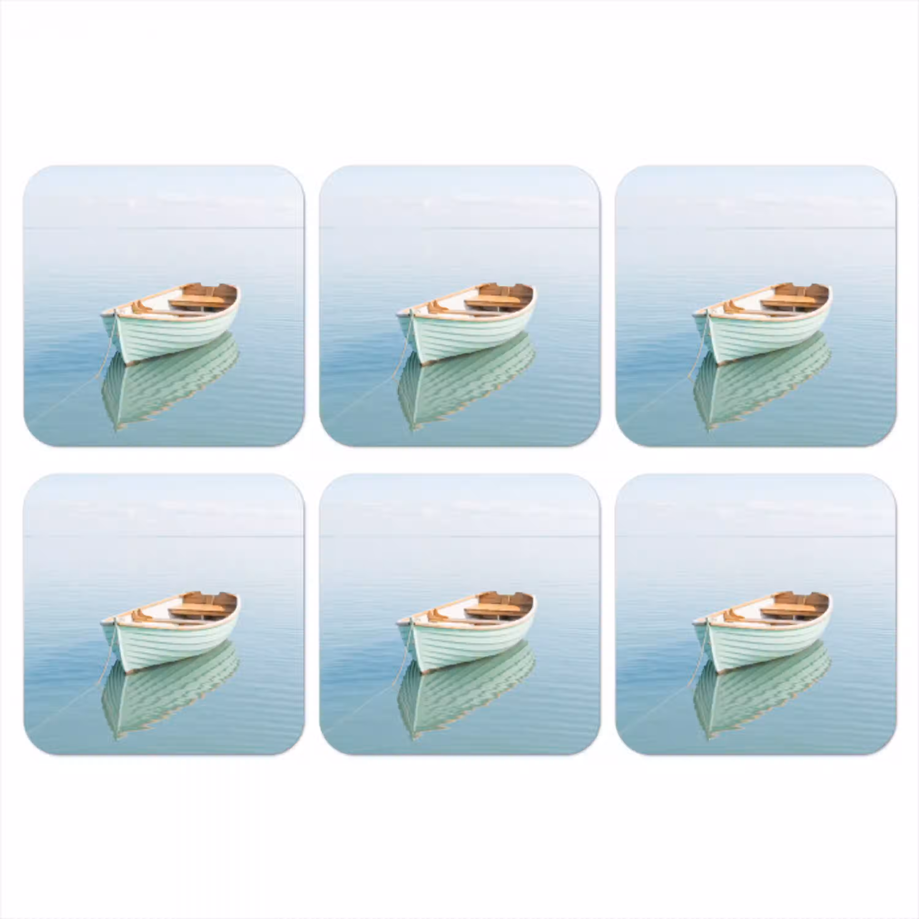 Minimalistisch - Boot - Zee onderzetter kurk middel -3d