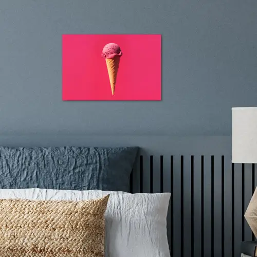 Schepijs - Roze - Hoorntje poster papier klein -sfeer2