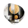 Abstract - Goud - Zilver - Vormen - Aesthetic - Modern Wandcirkel Organisch Forex 3mm klein -3d