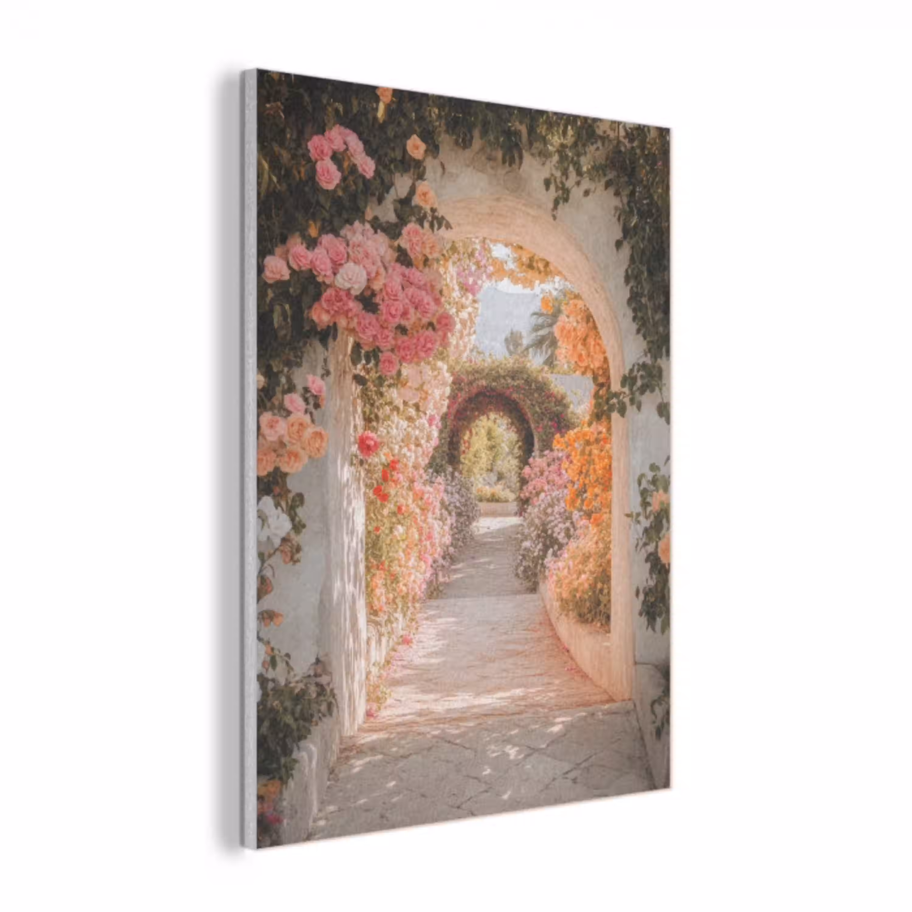 Doorkijk - Boog - Bloemen - Pastel PET vilt klein -3d