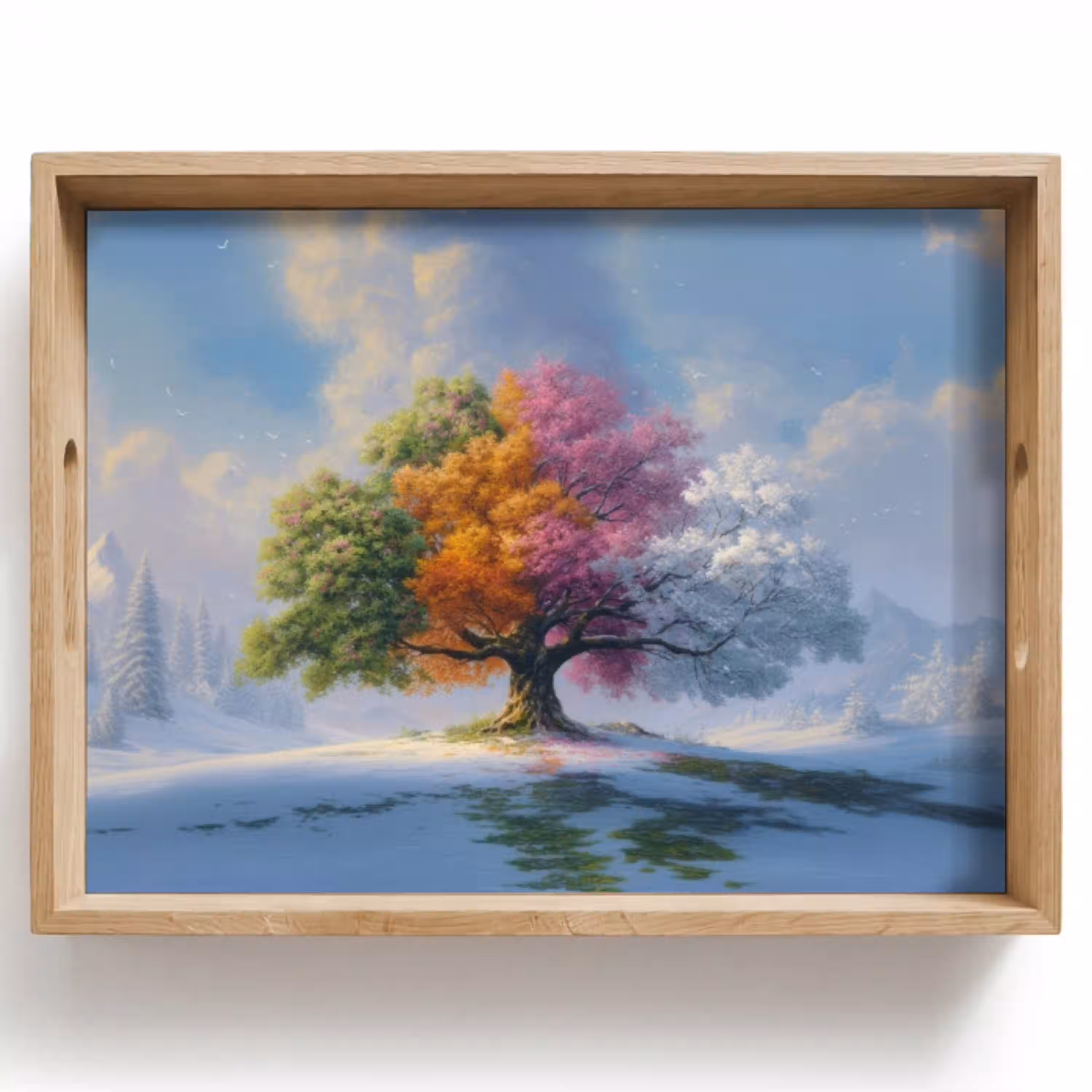 Boom - Seizoenen - Winter - Landschap Dienblad Rechthoek middel -z3d_shopping